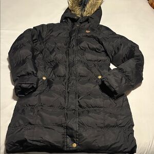 Brave Soul Black Quilted Jacket with Faux Fur Hood